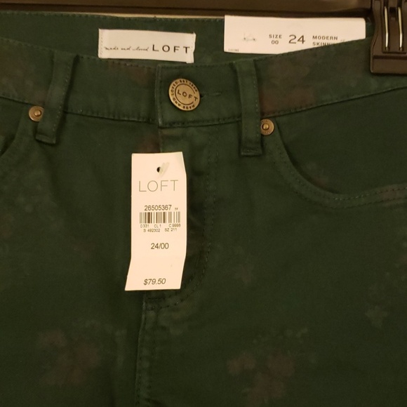 Women LOFT Modern Skinny Jeans Embellish w/Flowers - Picture 8 of 8